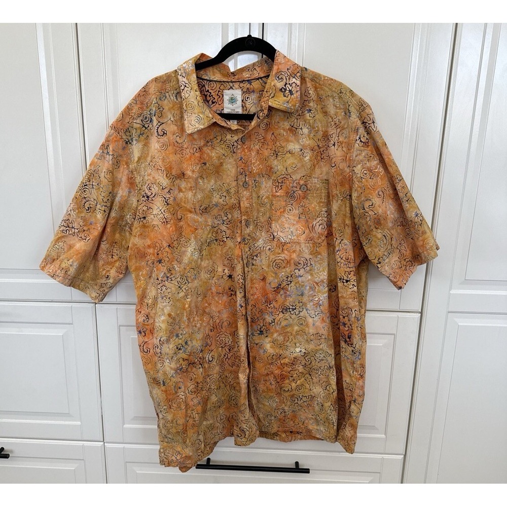 Territory Ahead Shirt Mens XXL  Orange Button Up Short Sleeve